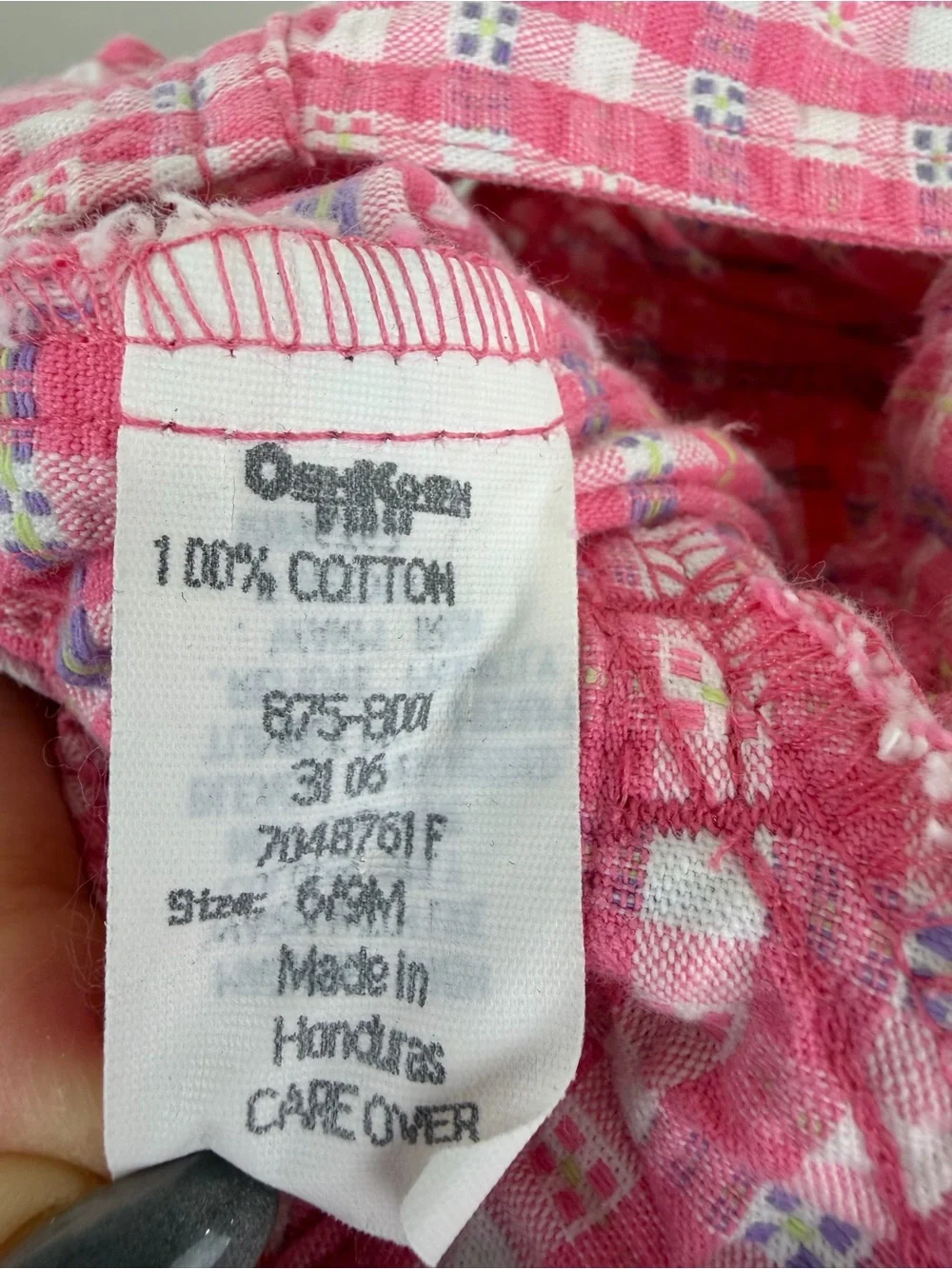 Vintage 90s Baby B’gosh Pink Gingham Bubble Romper Overalls 6–9M